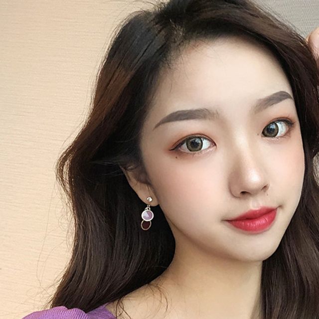 레이어드 링 큐빅 골드 귀걸이 이어링 실버925