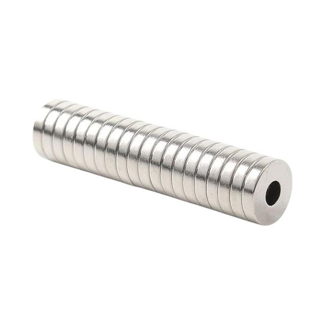 네오디뮴 원형사라 자석 (20p 12x3mm 홀8/4)