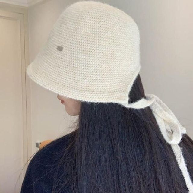 모자 한 짜임 벙거지 부드러운 쉐입 끈달린 여성 여성모자