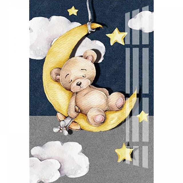 TBZ 꿈나라 곰돌이 (패브릭형) 보석십자수 40x50