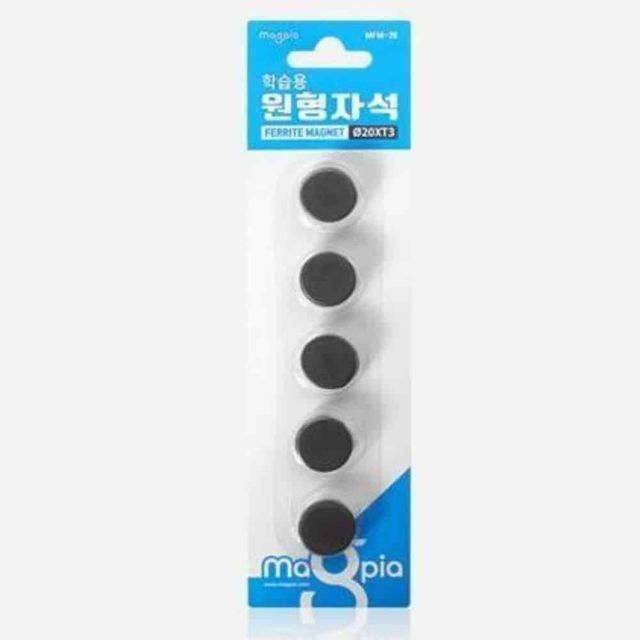 학습용 원형자석 20mm 15개 자석판촉물 과학실험 동그란자석 과학교구