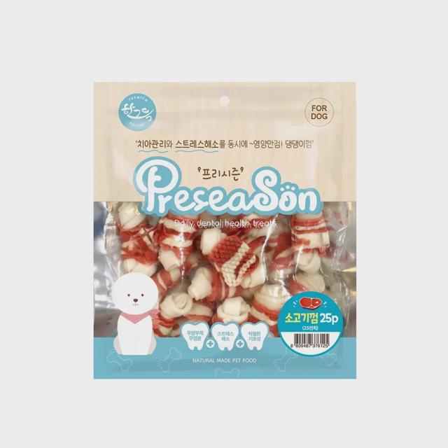 프리시즌 딩고껌 소고기 25P - 강아지 치석 제거 간식