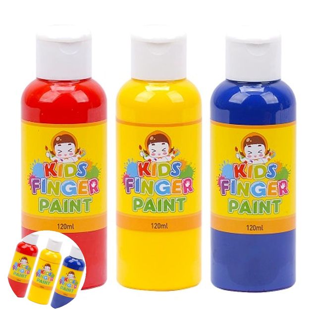 그리기놀이 미술수업 미술놀이 핑거페인트 120ml 3색 세트