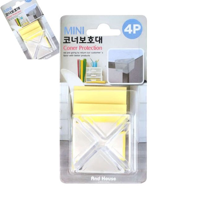 미니 코너보호대 4P 투명코너보호대 코너캡 모서리보호대 모서리보호가드