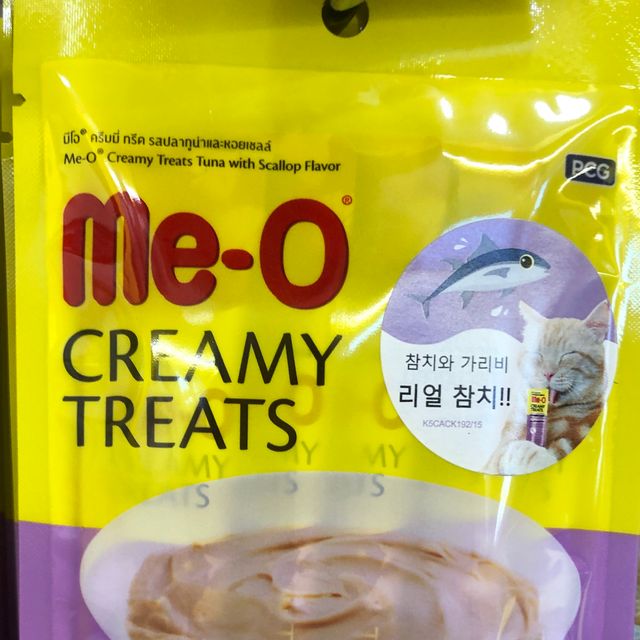 Me-O 미오 크리미 참치 가리비 스낵 반려묘 사료 75g