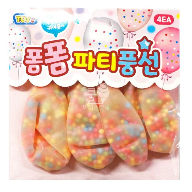 폼폼파티풍선 1개 - 귀여운 폼폼 디자인 파티 풍선