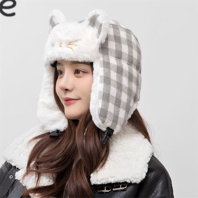 온나핏 고양이 체크 귀달이 ELM-093