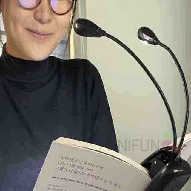 2구 독서등 블랙 led집게등 휴대용독서등 집게조명 usb독서등 차량용독서등