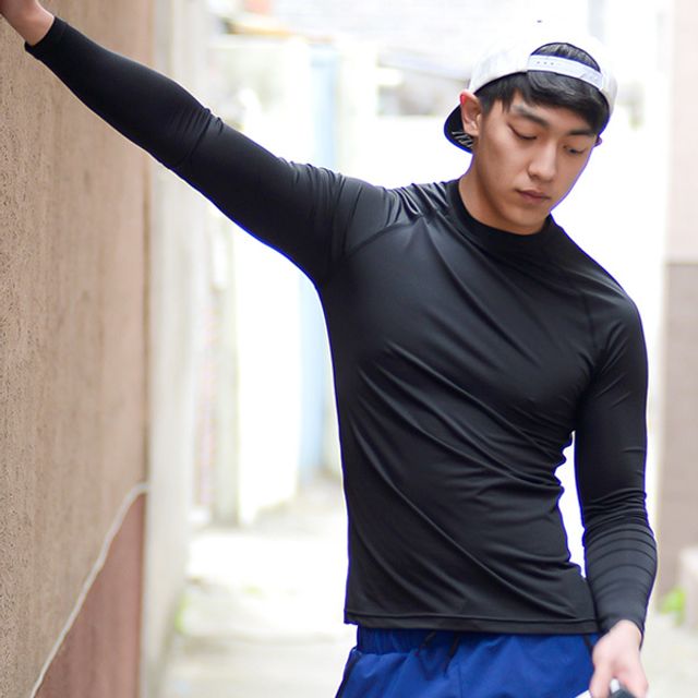 남자 래쉬가드 솔리드 티셔츠 비치웨어 스포츠 레저
