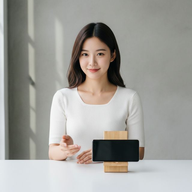대나무 스마트폰 거치대 원목 핸드폰 받침대 탁상용 스탠드