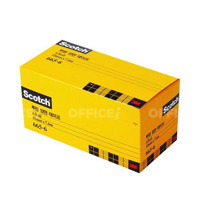 3M 투명양면테이프 리필 18mm 오피스팩 6롤 투명양면