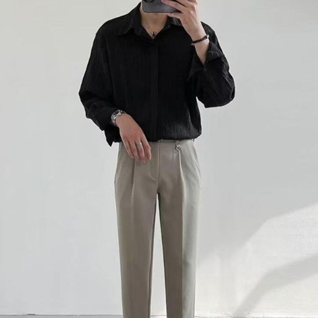 블랙 셔츠 여성 스트라이프셔츠 오버핏 포켓 데일리 오버사이즈 버튼업 여성블라우스