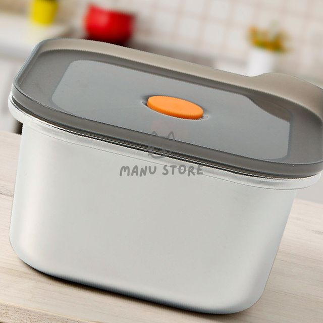 스텐반찬통 양념재우기통 전자레인지 스텐 밀폐용기 정사각 800ml