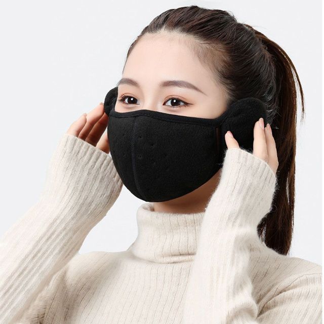 자전거마스크 스포츠 운동 용 골프 방한 귀마개 기모 마스크 블랙