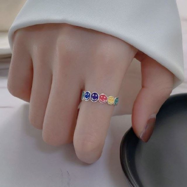 비비드 컬러 스마일 링 반지 GWM