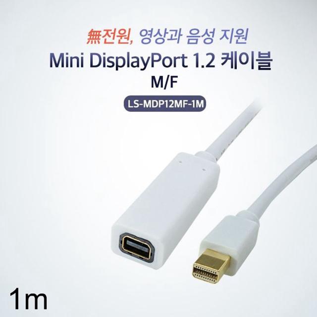 Ver1.2 미니 DP 연장 케이블 1m