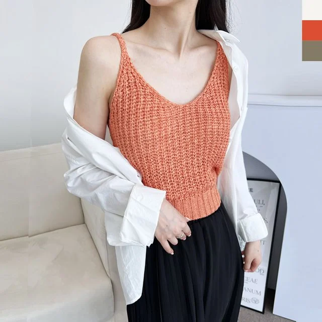 여자레이어드니트탑나시
