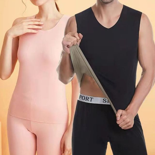 남녀 겨울철 따뜻한 피치기모 데일리 방한 보온 나시