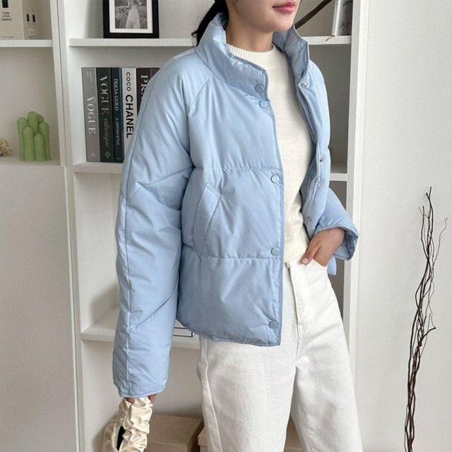 여성용 하이넥 숏패딩 루즈핏 겨울 아우터