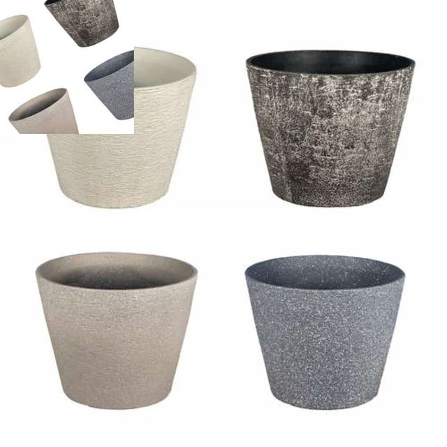 스톤 원형 화분 대 36x29cm 야외화분 인테리어화분 거실화분 실외화분