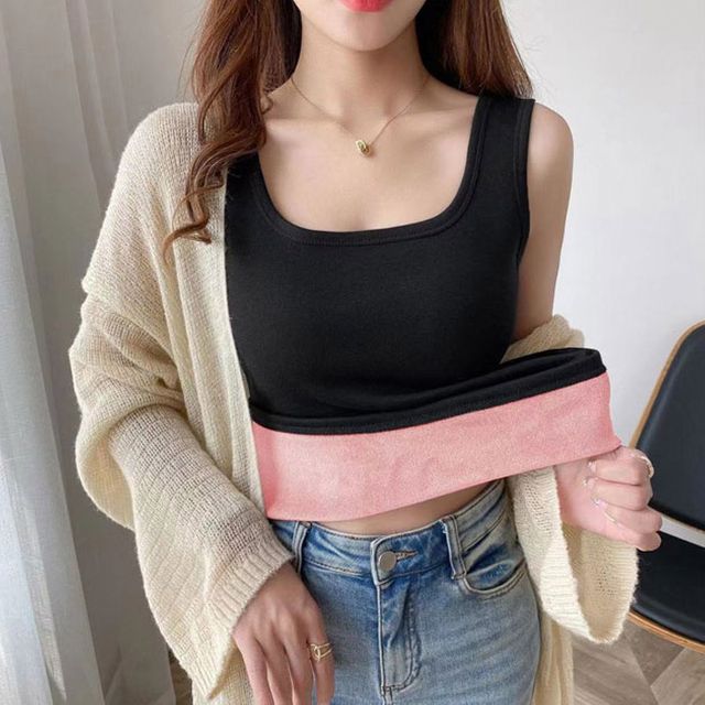 여성이너 겨울이너웨어 보온 기모안감 민소매 나시
