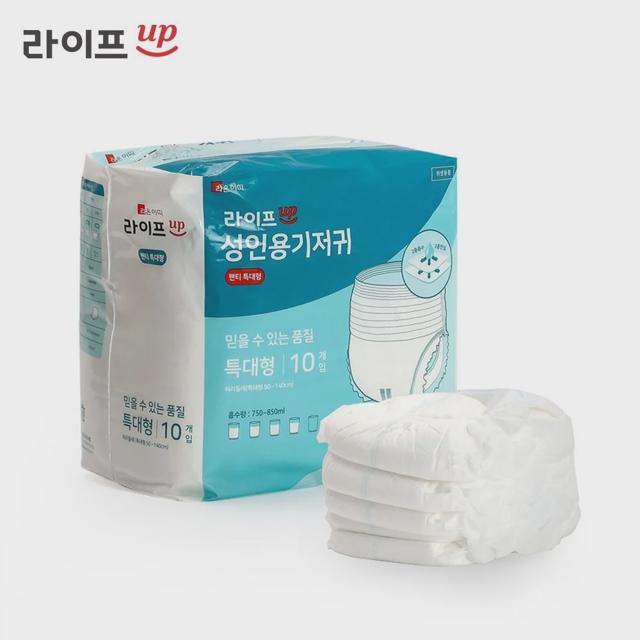 라이프업 성인용기저귀 팬티형 특대형 1박스 80매 샘방지 흡수패드 노인 기저귀