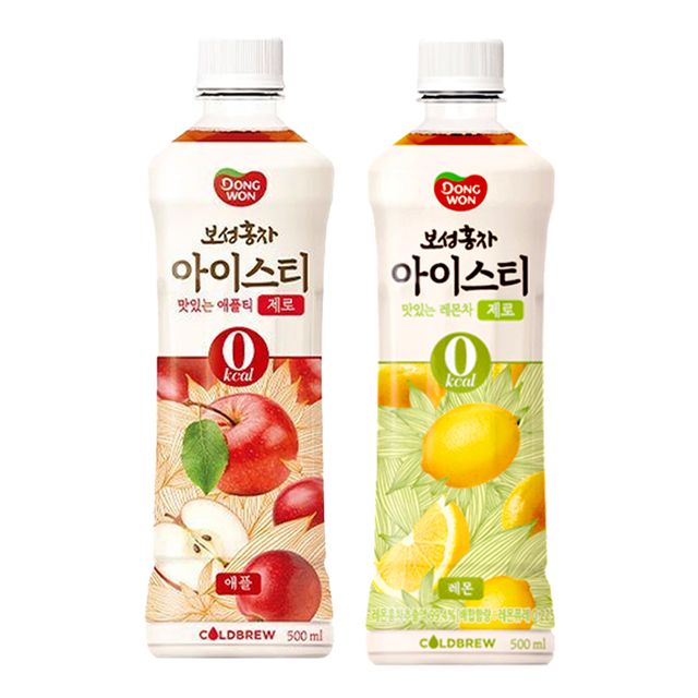 동원 보성홍차 아이스티 제로 레몬 500ml 12입 + 애플 500ml 12입