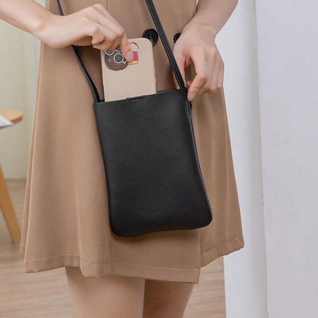 블랙 미니 여자 핸드폰가방 미니백 크로스백 여성가방 가죽 여성크로스 가죽숄더백