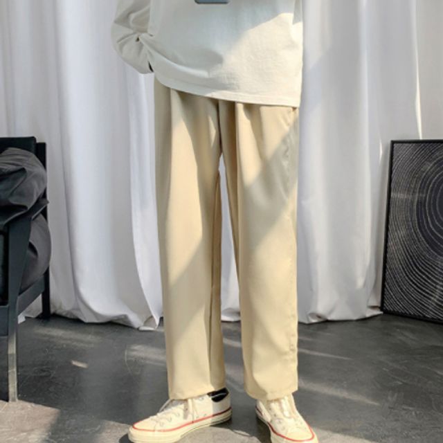 허리밴딩슬랙스 와이드핏 캐주얼팬츠
