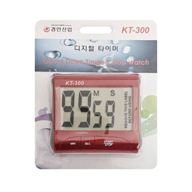 빨간색 타이머 스톱워치 알람 베이킹 주방 카운트다운 부착형 초시계 휴대용