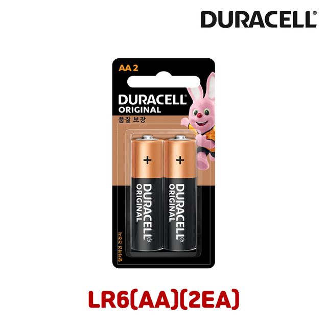 듀라셀 알카라인 건전지 AA 1.5V LR6 2개입