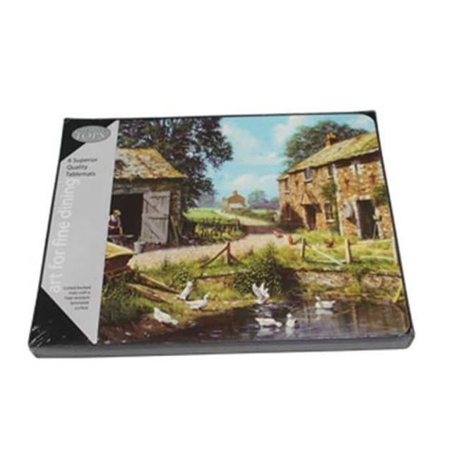 코르크 식탁매트 간식 식사 테이블매트 29X21.5cm 6p