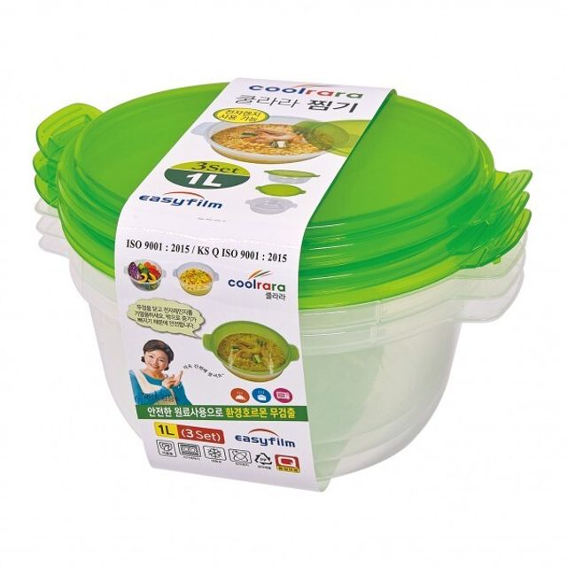슈마켓 쿨라라 찜기 1L 계란찜기 전자레인지 용기 3P
