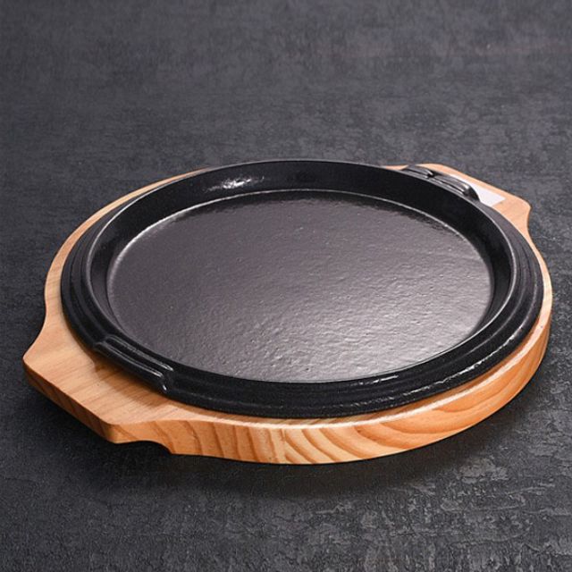 코팅 주물팬 원형 무쇠팬 고기불판 스테이크팬 15.5cm