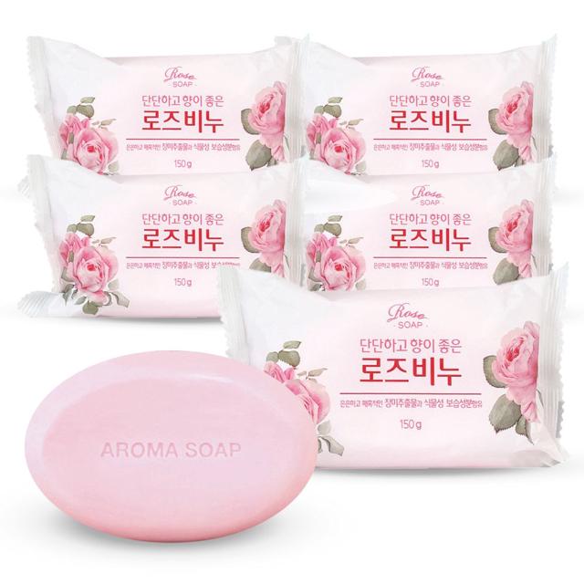 동서씨앤지 향이 좋은 로즈 세수 세안 비누 150g 5개