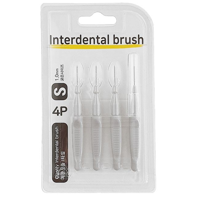 우일 치간칫솔I타입 (4P S) 1.0mm 휴대용 치석제거