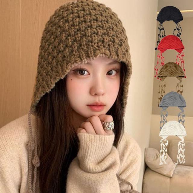 여성 부드러운 소재 겨울패션아이템 출렁끈 니트 모자