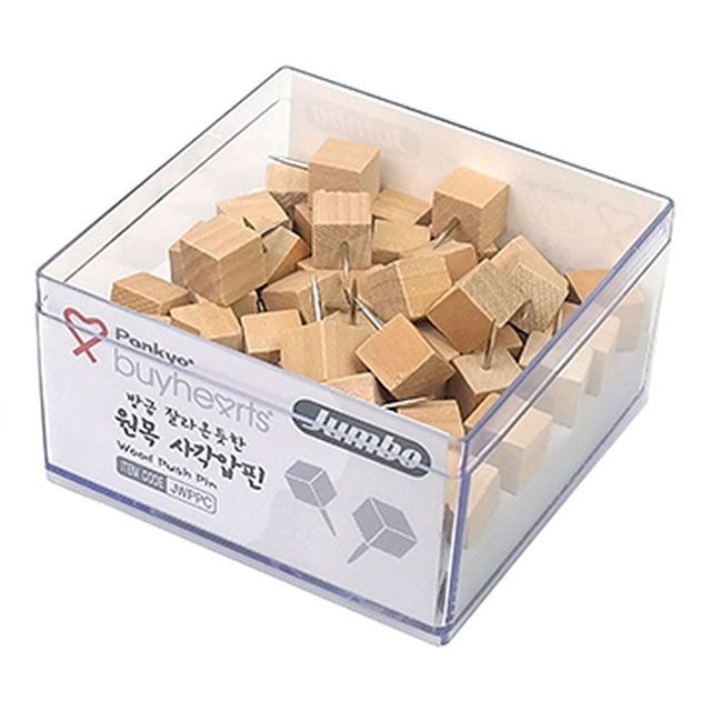 점보 방금 잘라옷듯한 원목 사각압핀 JWPPC 사무용품