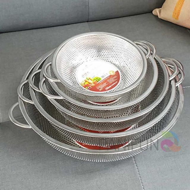 펀칭볼바구니 양수 26cm 야채소쿠리 스텐레스망 야채바구니 물빠짐채반 체반