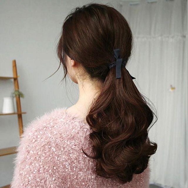 웨이브 포니테일 가발 2p 라이트브라운