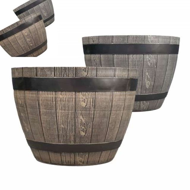텍스쳐 오크통 화분 대 37x27cm 야외화분 인테리어화분 거실화분 실외화분
