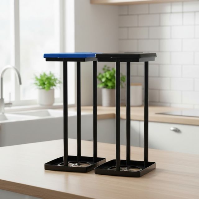 주방 분리수거 비닐 걸이대 2P 올블루 음핑크