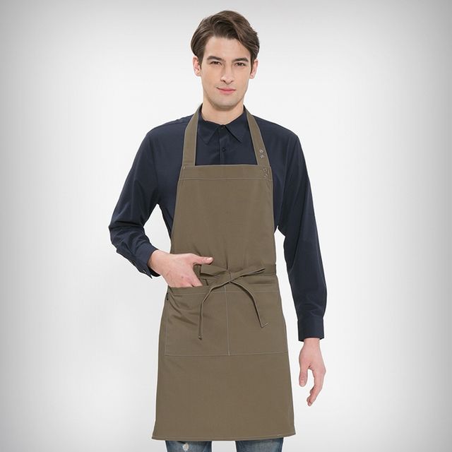 목에 거는 이쁜 카페 공방 꽃집 앞치마 라이트 카키