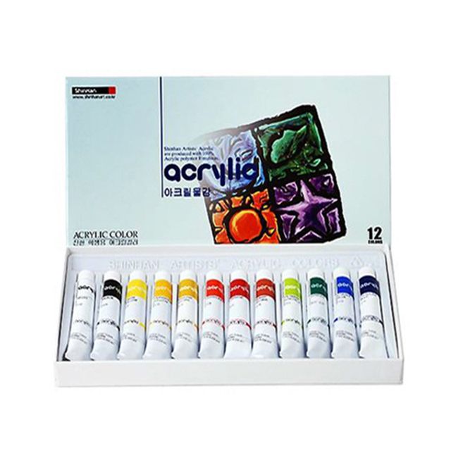 신한아크릴물감 학생용 7.5ml 12색 - 33617