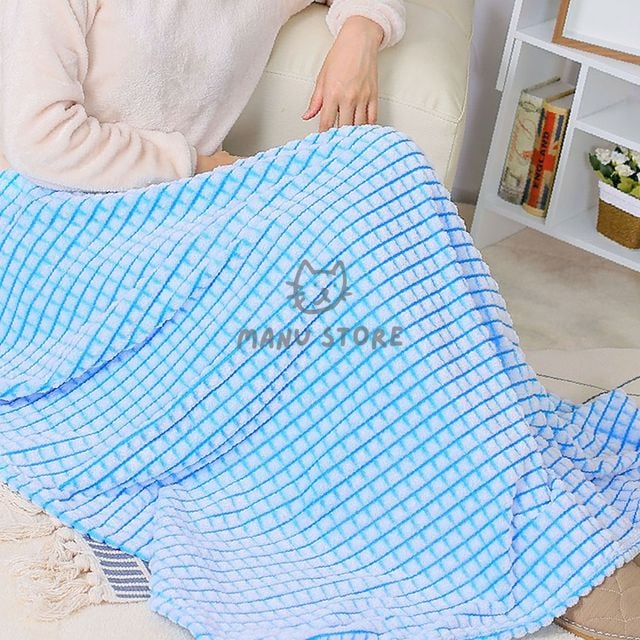 쇼파덮개 사무실담요 극세사 무릎담요 블루