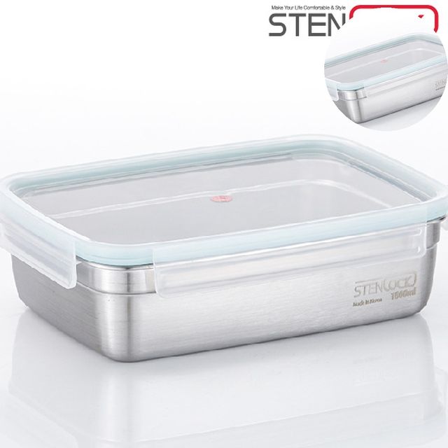 스텐 직사각 밀폐용기 1800ml 도시락 냉장고 보관