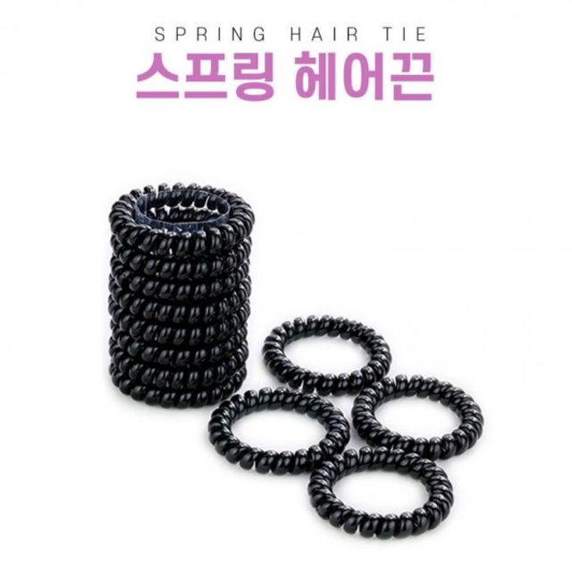 자국없는 전화선 세트 헤어끈 100개입 스프링 머리끈