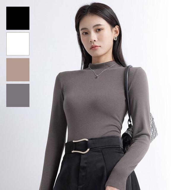 여성 반목 티셔츠 소프트 모달 이너티 가을 봄 상의 - 자스민벨