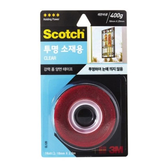 3M 스카치 강력 투명 폼 양면 테이프 CL120