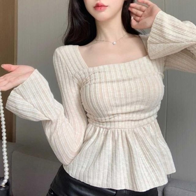 박스티 여성의류 티셔츠코디 긴팔티 티셔츠 루즈핏